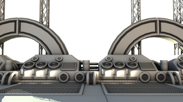 futuristic bridge environment scene 3d c4d - Futuristic Bridge Environment by KeremGogus
