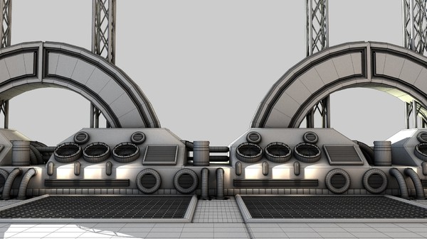 futuristic bridge environment scene 3d c4d - Futuristic Bridge Environment by KeremGogus