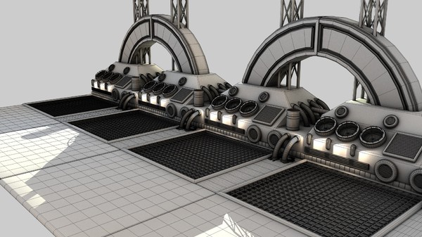 futuristic bridge environment scene 3d c4d - Futuristic Bridge Environment by KeremGogus