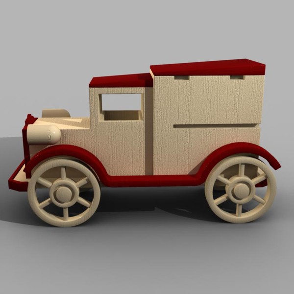toy wood car 3d obj - Toy Wooden Car by reaktorCGI