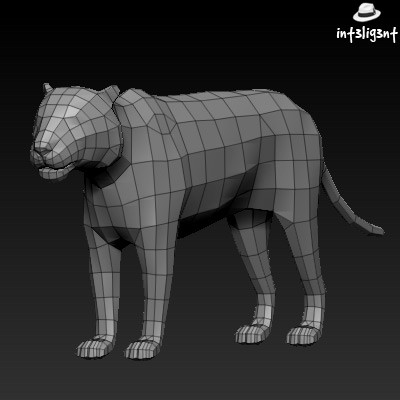tiger feline cat 3d 3ds - Low Poly Tiger With Maps by Int3lig3nt