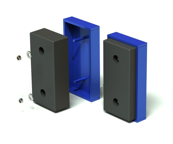 dock bumper 3d model - Dock bumper steel casing by 3dn