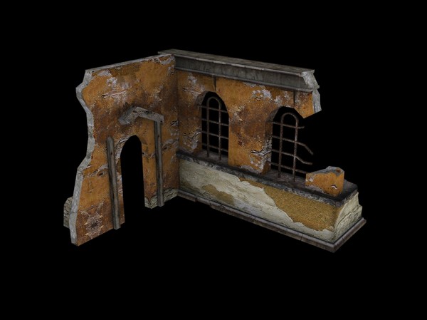 destroyed building 3d 3ds - ruin by csirkeFrs