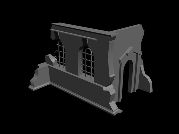 destroyed building 3d 3ds - ruin by csirkeFrs