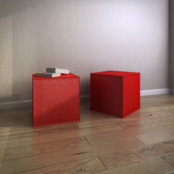 3ds max kubo leather cubes table - KUBO leather cubes table by RTEwork