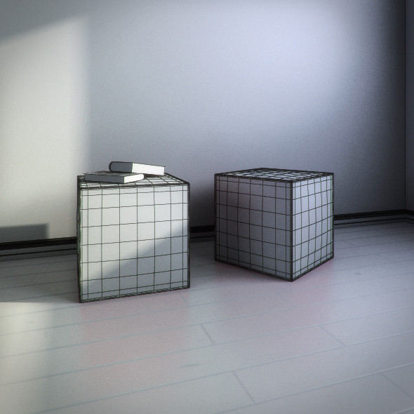 3ds max kubo leather cubes table - KUBO leather cubes table by RTEwork