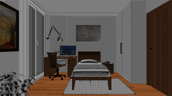 3d bedroom interior - Bedroom interior 002 by RTEwork