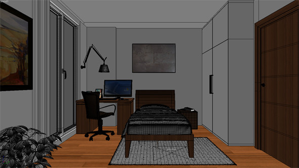 3d bedroom interior - Bedroom interior 002 by RTEwork