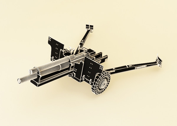 maya howitzer 105 mm - Howitzer 105 mm by luledesign