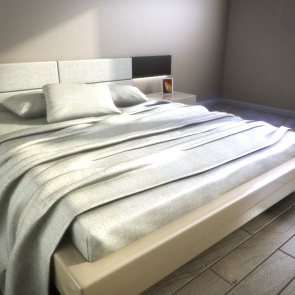 notte gruppo bed onda2 3d max - Notte Gruppo bed and onda2 nightstand by RTEwork