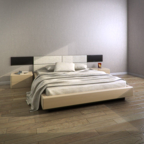 notte gruppo bed onda2 3d max - Notte Gruppo bed and onda2 nightstand by RTEwork
