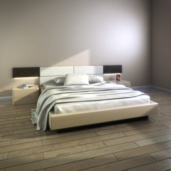 notte gruppo bed onda2 3d max - Notte Gruppo bed and onda2 nightstand by RTEwork