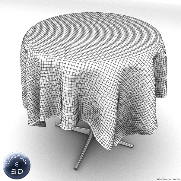 3d model table cloth cafe - Cafe Table with cloth by PolyTron