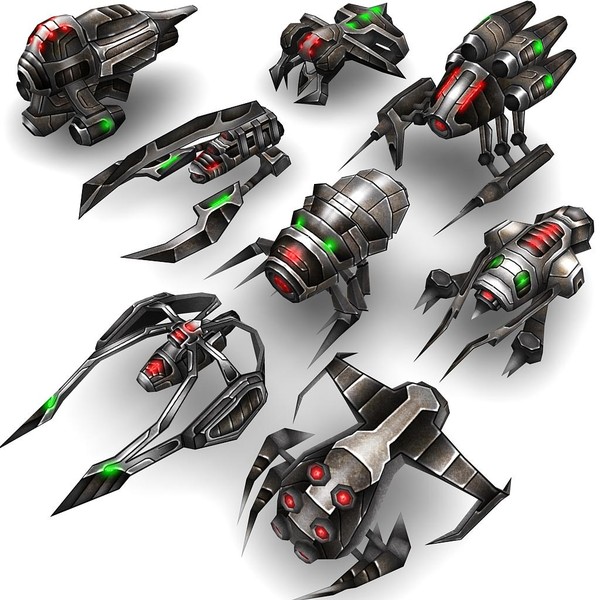 3d model of 8 alien ships - 8_sci_fi_alien_ships.rar by Angryfly