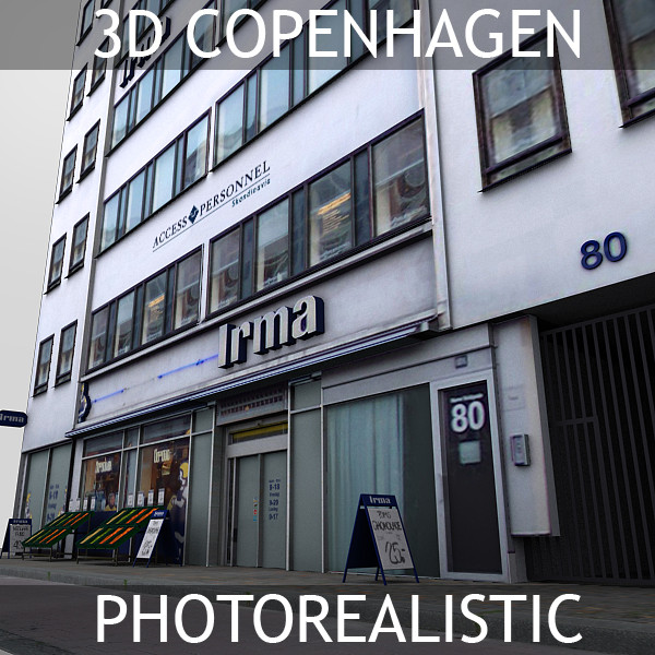 3d model copenhagen supermarket - Copenhagen Supermarket by Clicheeee