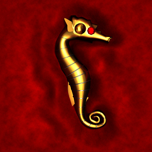 jewel hippocampus 3d obj - hippocampus jewel by gabrielegiglio