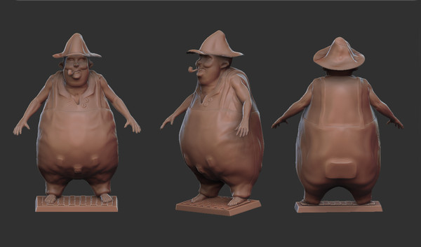 3d unclebob comic zbrush model - Unclebob by dentonvanzan