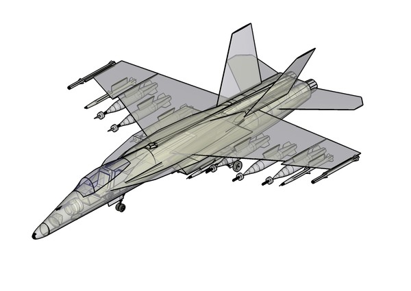 f enhanced - assembly 3d model - F-18E/F Enhanced - 3D Assembly Model by RodgerSaintJohn