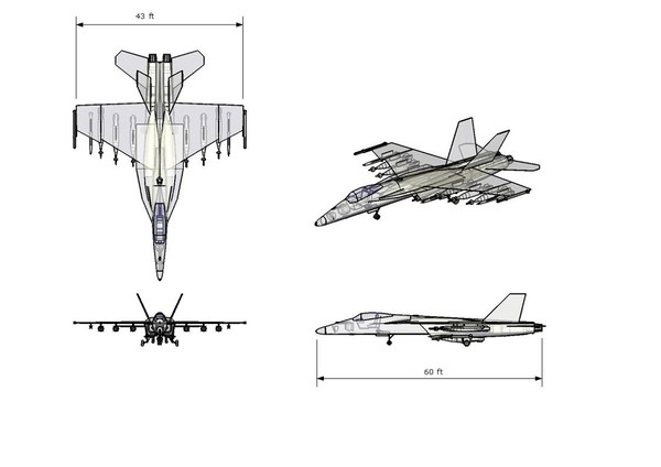 f enhanced - assembly 3d model - F-18E/F Enhanced - 3D Assembly Model by RodgerSaintJohn