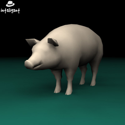 pig anatomically correct 3d model - Low Poly Pig by Int3lig3nt