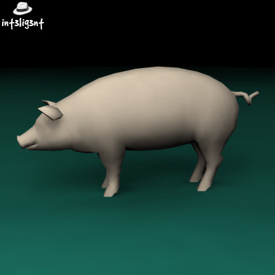 pig anatomically correct 3d model - Low Poly Pig by Int3lig3nt
