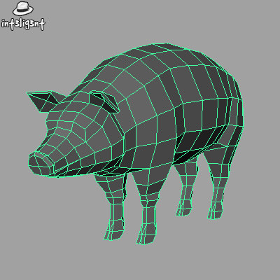 pig anatomically correct 3d model - Low Poly Pig by Int3lig3nt