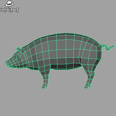 pig anatomically correct 3d model - Low Poly Pig by Int3lig3nt