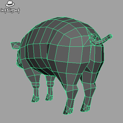 pig anatomically correct 3d model - Low Poly Pig by Int3lig3nt