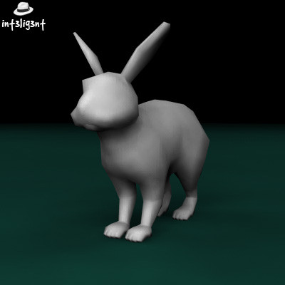 rabbit anatomically correct 3d obj - Low Poly Rabbit by Int3lig3nt
