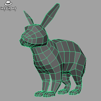 rabbit anatomically correct 3d obj - Low Poly Rabbit by Int3lig3nt