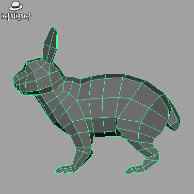 rabbit anatomically correct 3d obj - Low Poly Rabbit by Int3lig3nt