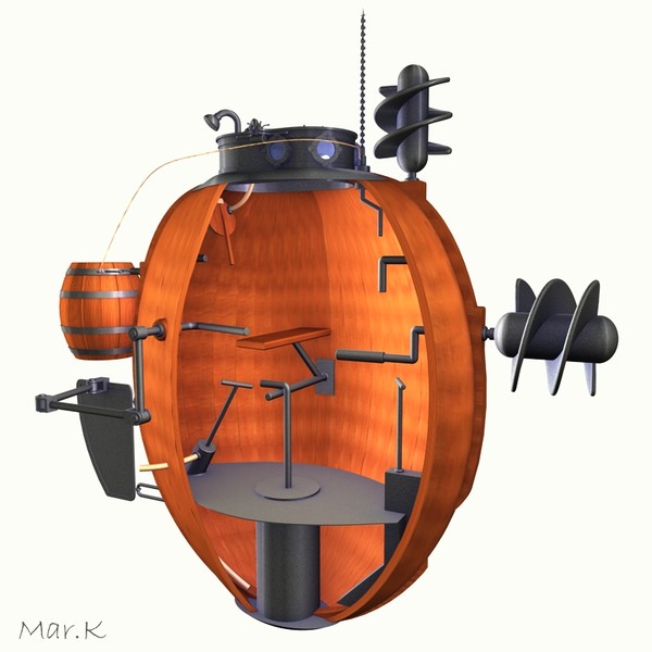 turtle submarine 3d 3ds - Submarine Turtle by Mar.K