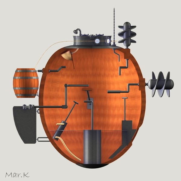 turtle submarine 3d 3ds - Submarine Turtle by Mar.K