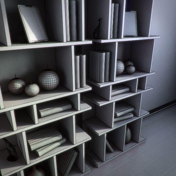 shelves contemporary 3d model - Shelves contemporary by RTEwork