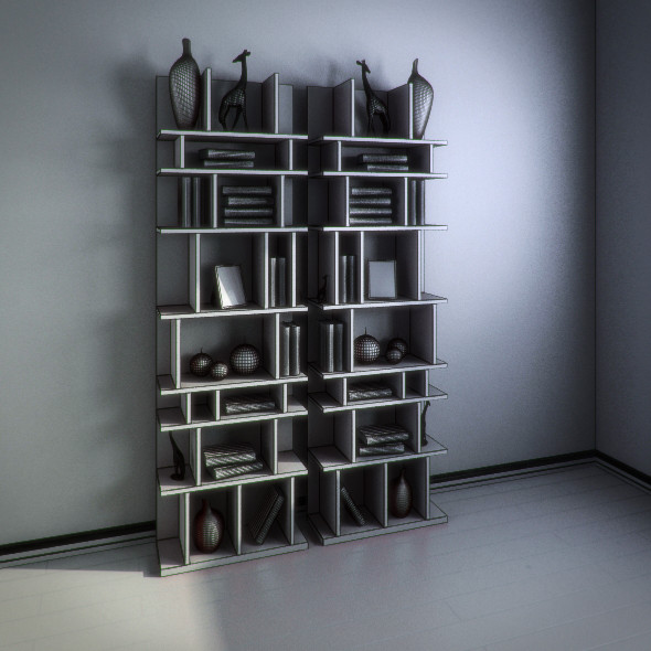 shelves contemporary 3d model - Shelves contemporary by RTEwork