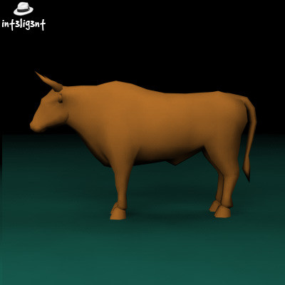 bull anatomically correct 3ds - Low Poly Bull by Int3lig3nt