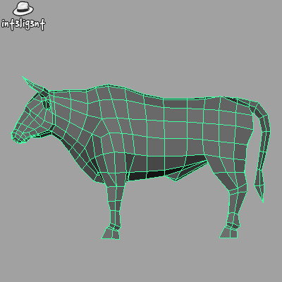 bull anatomically correct 3ds - Low Poly Bull by Int3lig3nt
