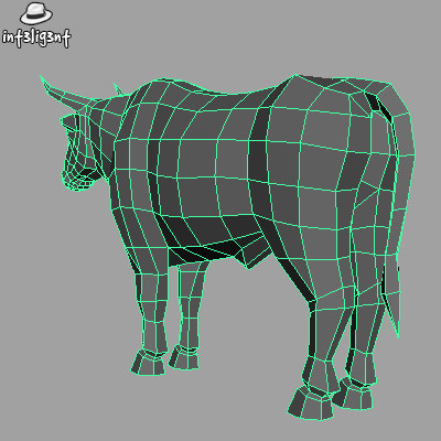 bull anatomically correct 3ds - Low Poly Bull by Int3lig3nt