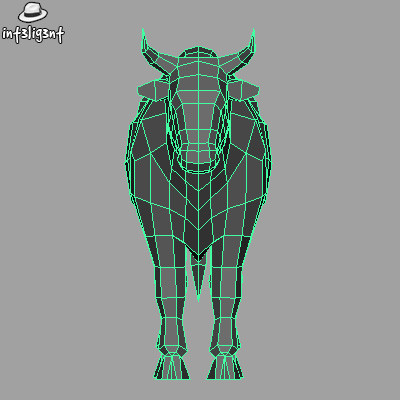 bull anatomically correct 3ds - Low Poly Bull by Int3lig3nt