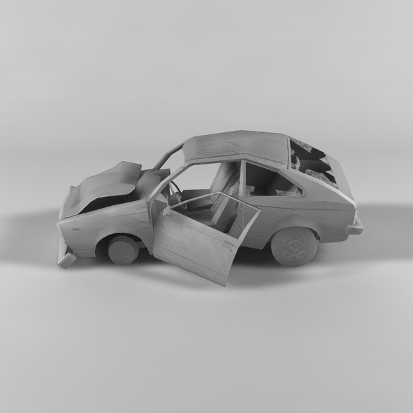 car 3d model - Damage Car by TiRex3D