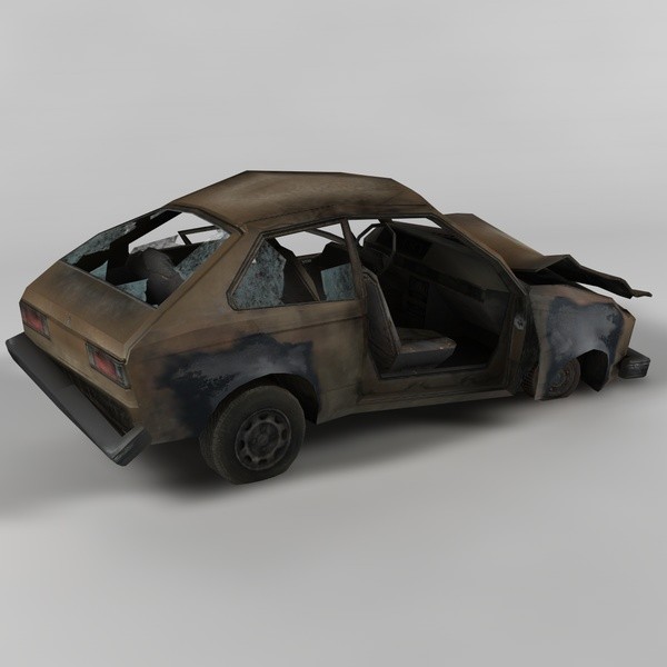 car 3d model - Damage Car by TiRex3D
