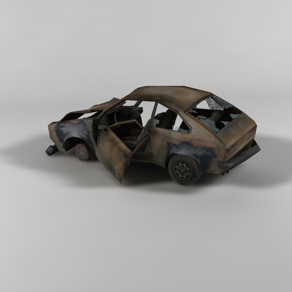 car 3d model - Damage Car by TiRex3D