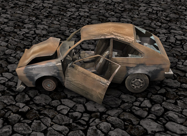 car 3d model - Damage Car by TiRex3D