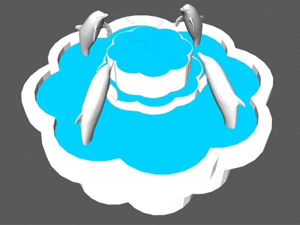 3d roman fountain dolphin - Dolphin Fountain by jhthomas512
