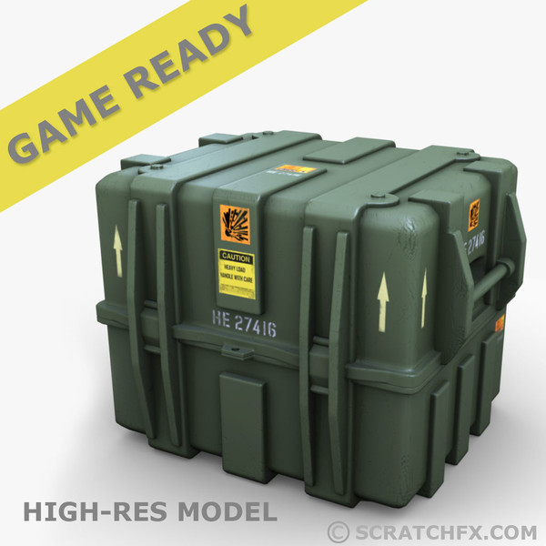 3d model large military case - MILITARY CASE (LARGE) GAME READY by ScratchFX