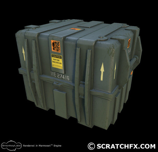 3d model large military case - MILITARY CASE (LARGE) GAME READY by ScratchFX