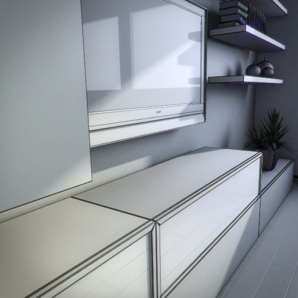 custom wall unit 3d model - Wall Unit by RTEwork