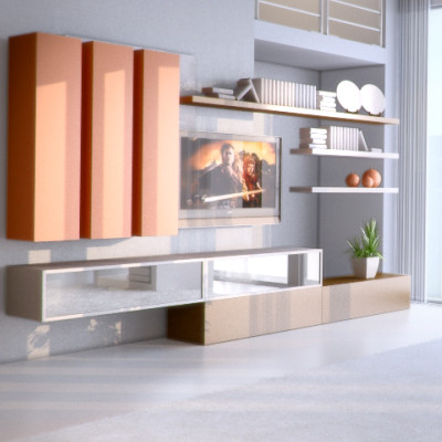 custom wall unit 3d model - Wall Unit by RTEwork