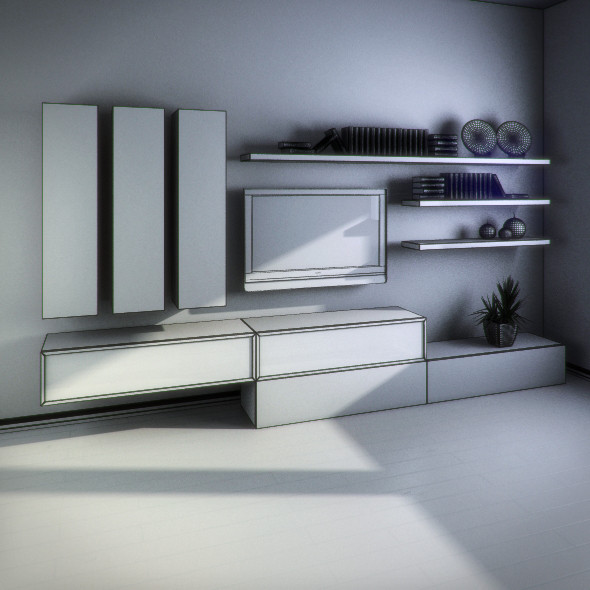 custom wall unit 3d model - Wall Unit by RTEwork