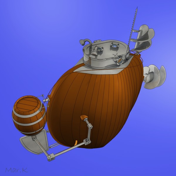 turtle submarine 3d 3ds - Submarine Turtle by Mar.K